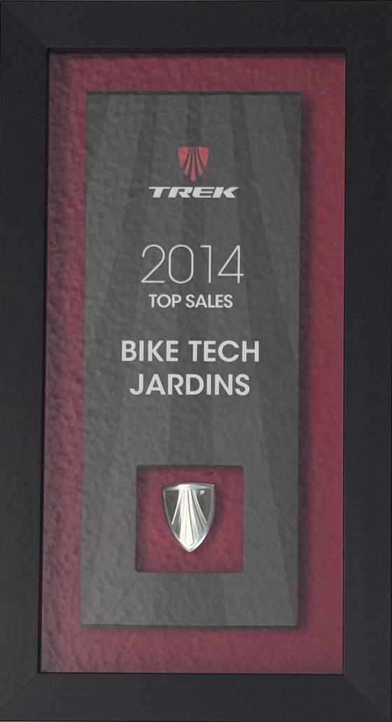 Trek 2014 Top Sales award, Bike Tech Jardins